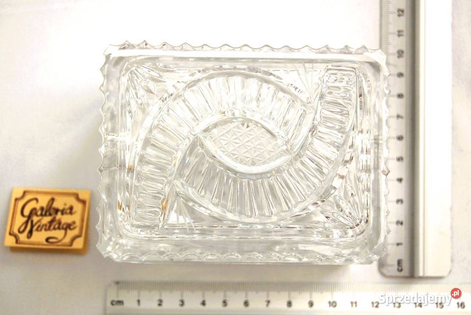 Kryształowa popielniczka z wieczkiem kryształ lubelskie