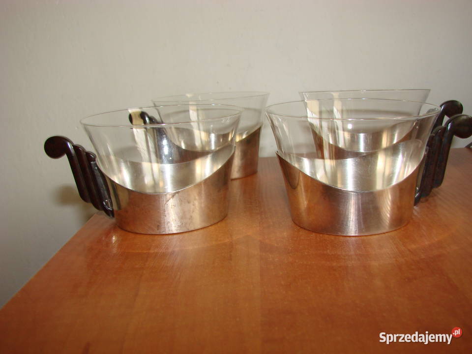 WMF filiżanki w koszykach plater vintage Pruszcz Gdański