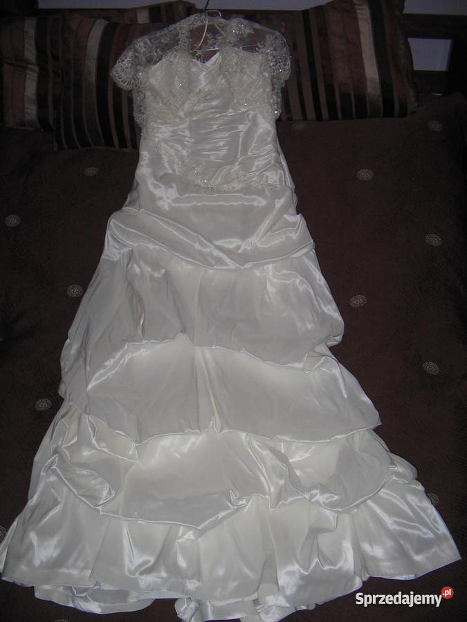 SUKNIA ŚLUBNA TAFTA INTELIGENTNA BOLERKO 38 M mazowieckie Warszawa