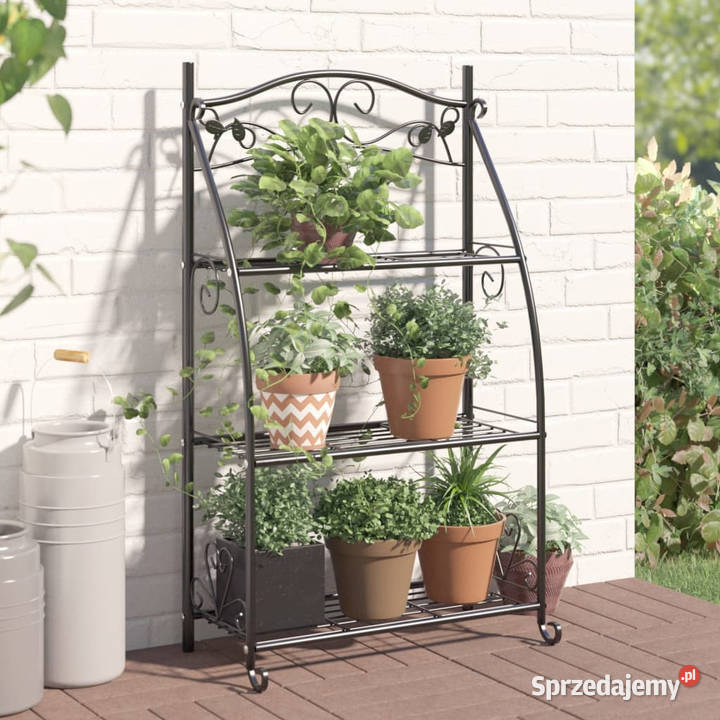 Stojak na kwiaty czarny 56x30x96 stal WM319353 mazowieckie Warszawa