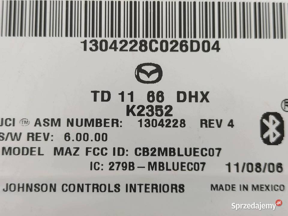 MODUŁ BLUETOOTH TD1166DHX Mazda CX9 I 2006 osobowe sprzedam