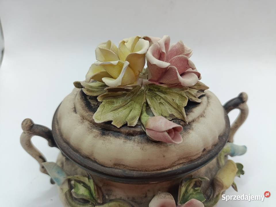 Porcelana włoska cukiernica ręcznie nakładane Zamość