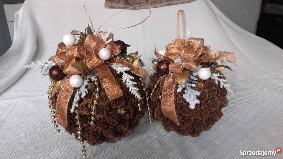 kula świąteczna bożonarodzeniowa z szyszek