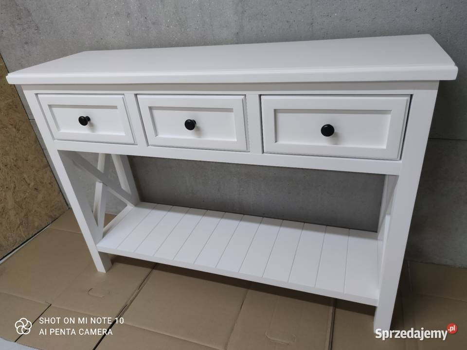 Konsola drewniana biała 34cm Zduńska Wola