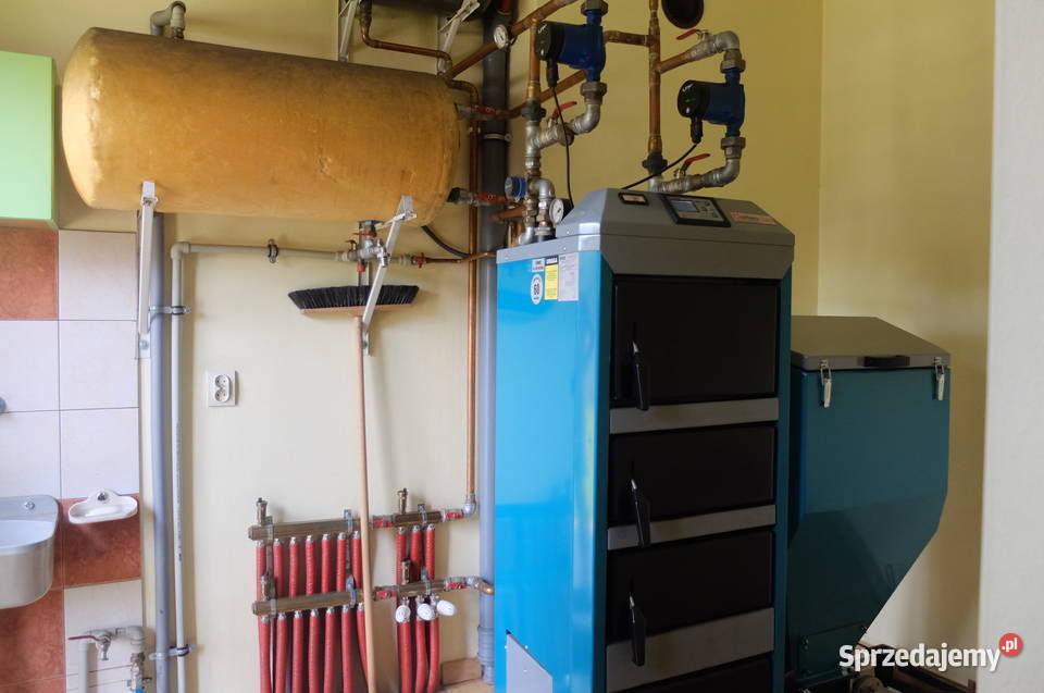 KOTŁOWNIA KOMPLETNA piec eko groszek SETLANS drewno Piece i kominki łódzkie Parzno