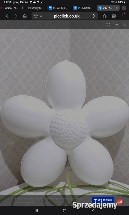 Lampa Ścienna Kinkiet IKEA KWIAT lubuskie Nowa Sól