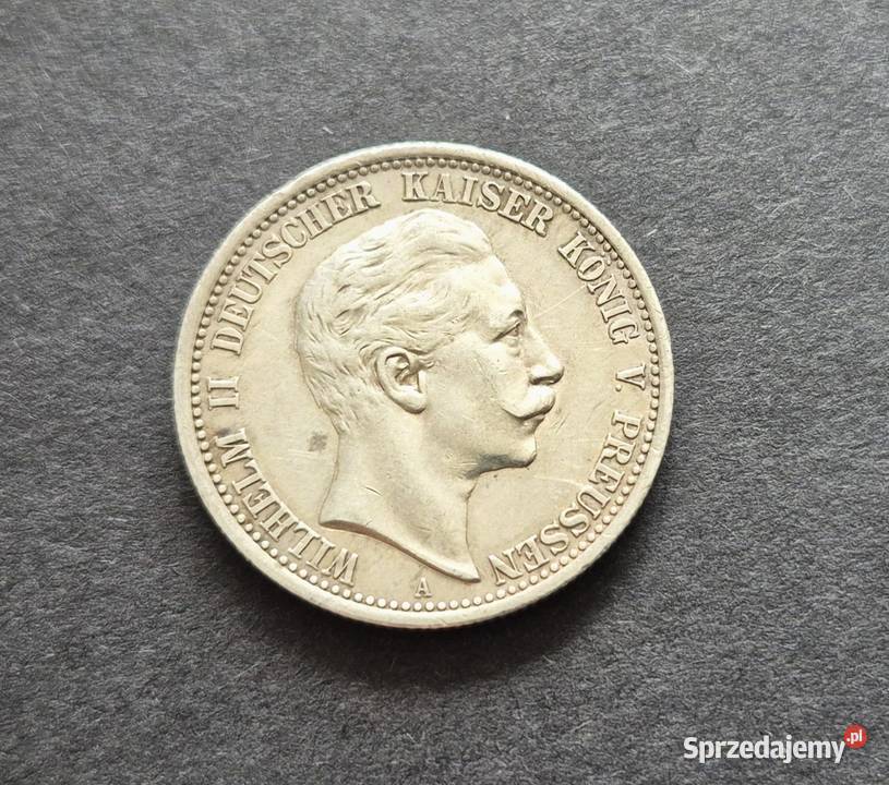 76 NIEMCY PRUSY srebro 2 Marki 1908 r Wola Kruszyńska