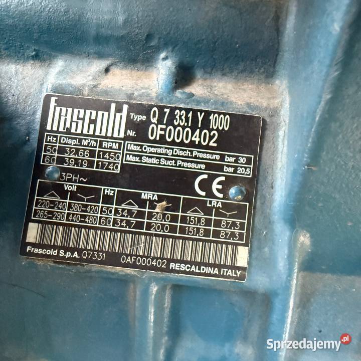 ZESTAW SPRĘŻAREK FRASCOLD 3 Q7331Y 33266 mh Paczków