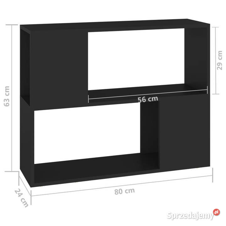 Szafka TV czarna 80x24x63 materiał Warszawa