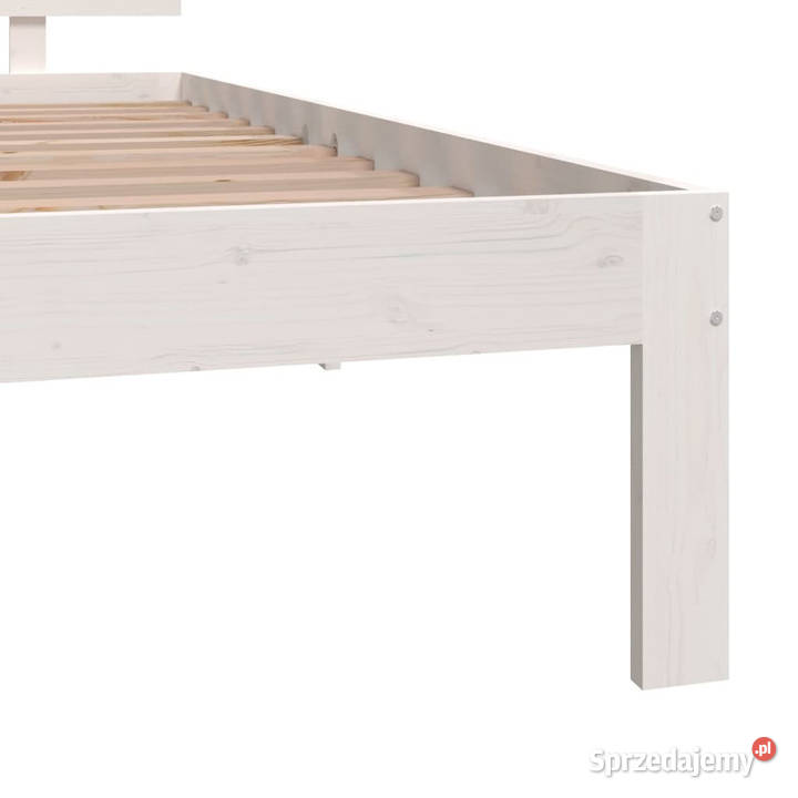 Rama łóżka biała lite drewno pojedyncza 90x190 Łóżka