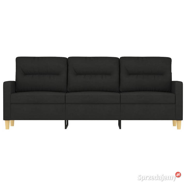 Sofa 3osobowa czarna 180 tapicerowana tkaniną Warszawa sprzedam