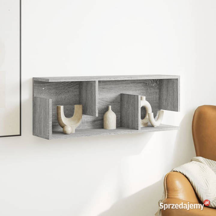 Półka ścienna 80x20x30 szary dąb sonoma WM854837 mazowieckie Warszawa