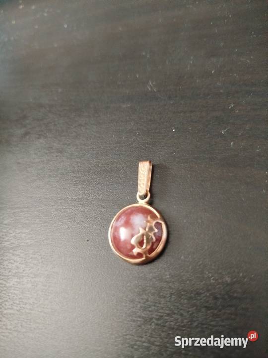 Złota zawieszka wisiorek z kamieniem złoto śląskie