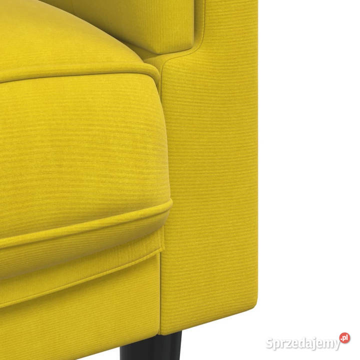 Sofa 2osobowa z poduszkami żółta aksamit Warszawa
