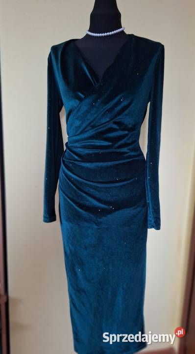 Suknia butelkowa zieleń z połyskiem Tulipan  Strzyżów