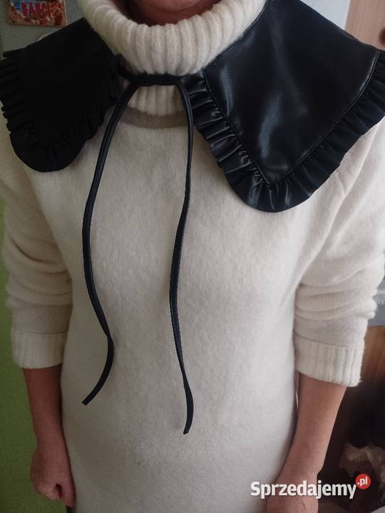 Czarny skórzany kołnierzyk z Londynu kołnierz Dla kobiet Galanteria i dodatki Kraków