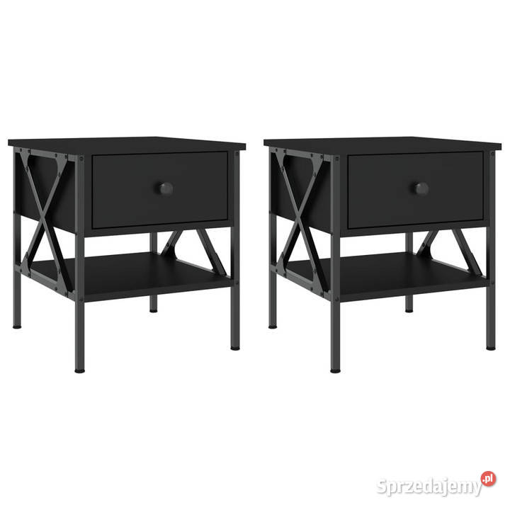 Stoliki nocne 2 czarne 40x42x45 WM825954 Nocne