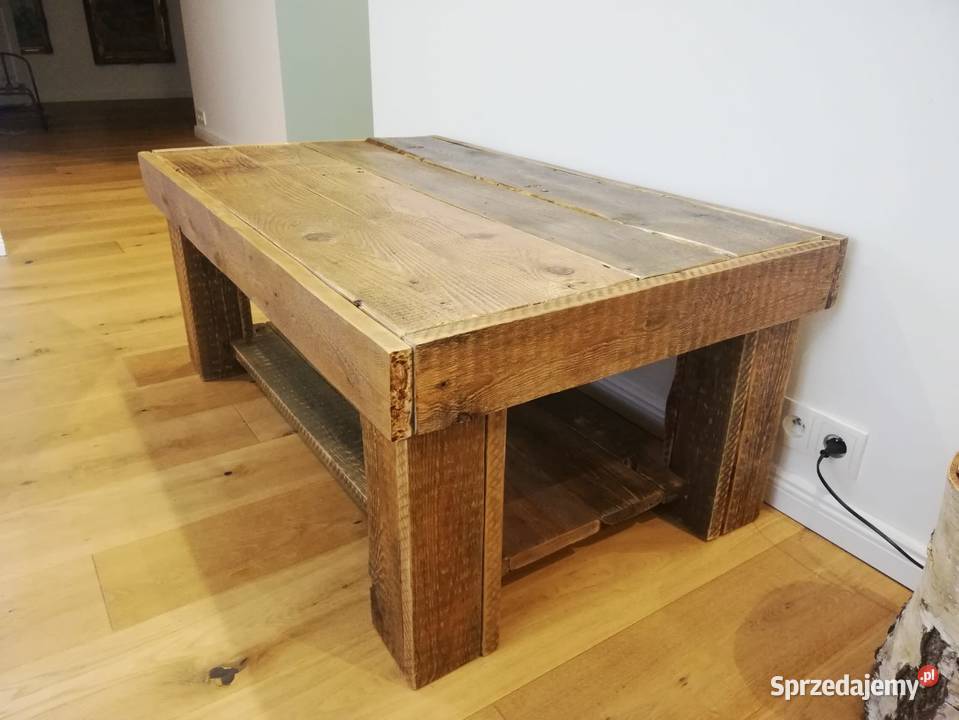 Piękny unikatowy stolik kawowy z odzyskanego Łódź