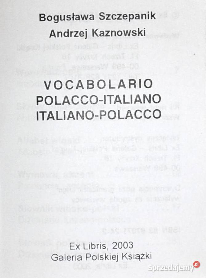 Słownik polskowłoski włoskopolski Bogusława Chełm