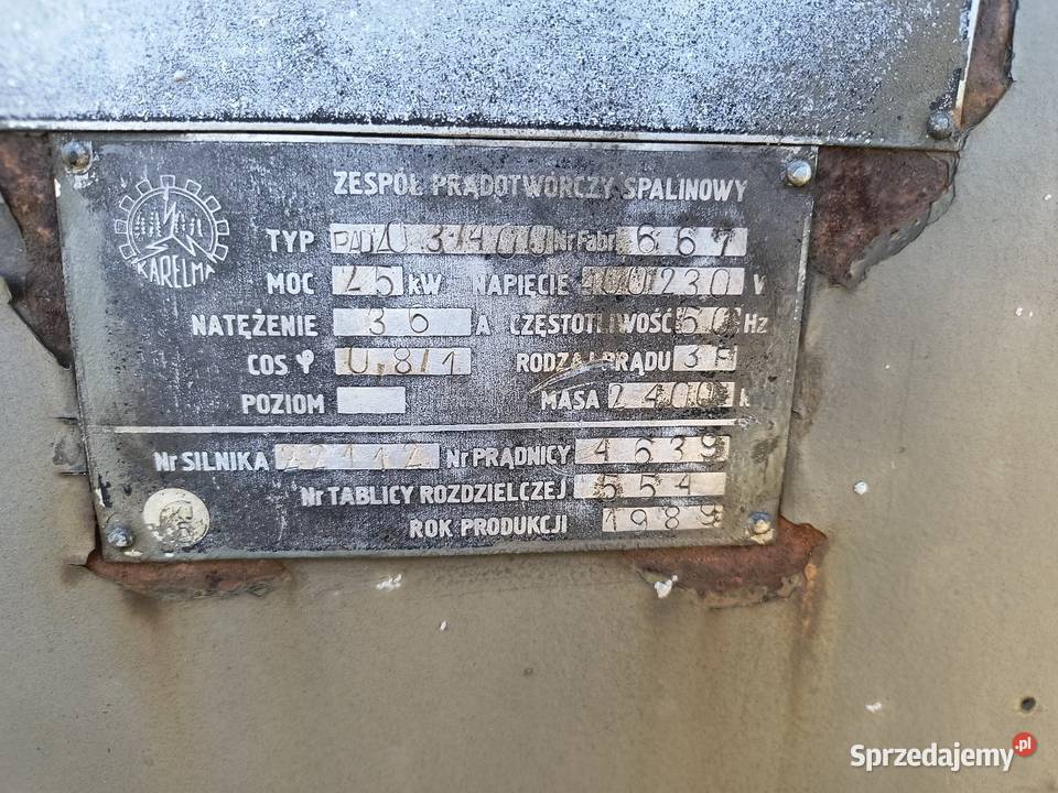 Agregat prądotwórczy 20kw AVR Szczuczyn sprzedam