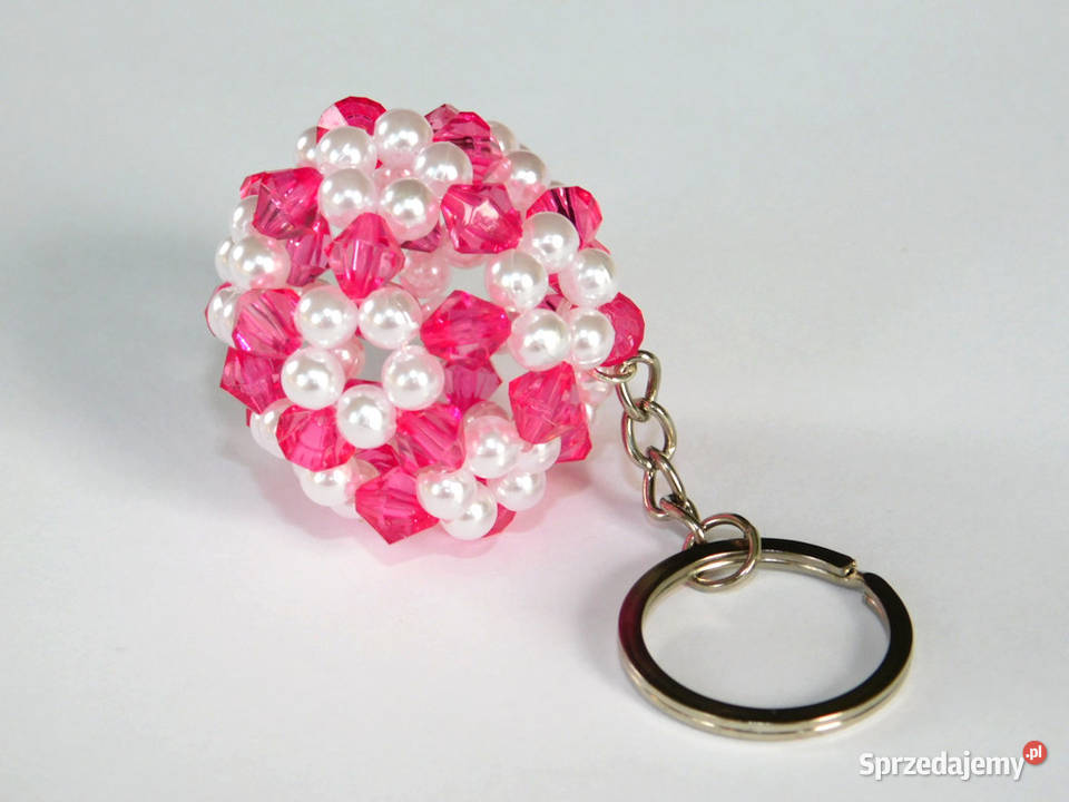 Brelok Piłka ręcznie szyty ciemny róż Dębogórze