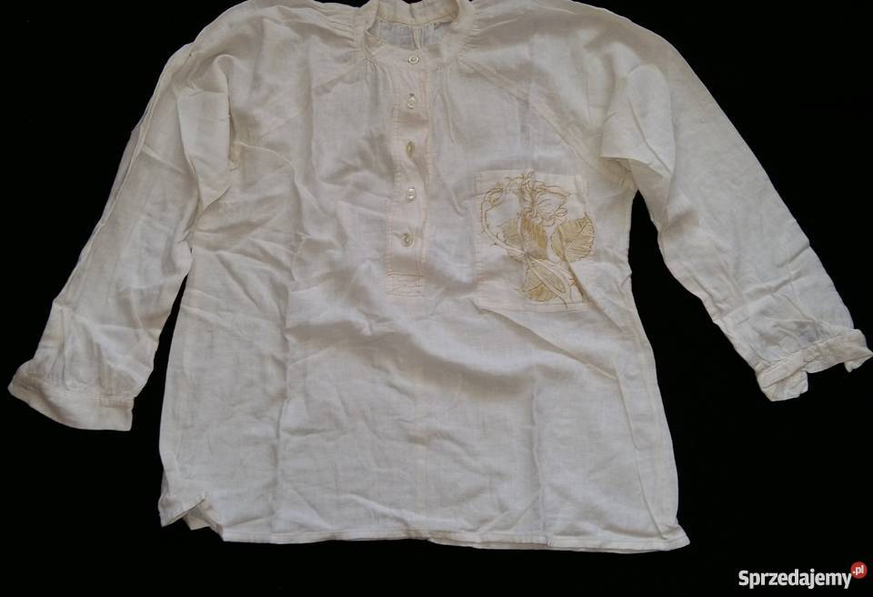 Bluzka bawełniana z długim rękawem M biały Łódź