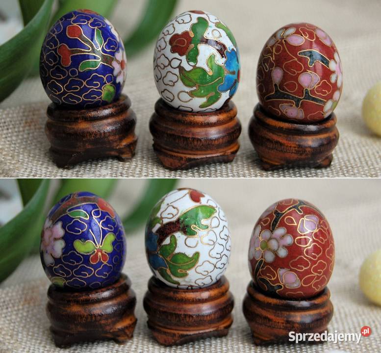 Jajko emalia cloisonne Chiny mosiądz antyk Lublin