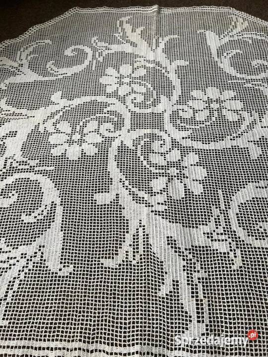 obrus szydełkowy ręcznie robiony wzory kwiatowe śląskie Zabrze