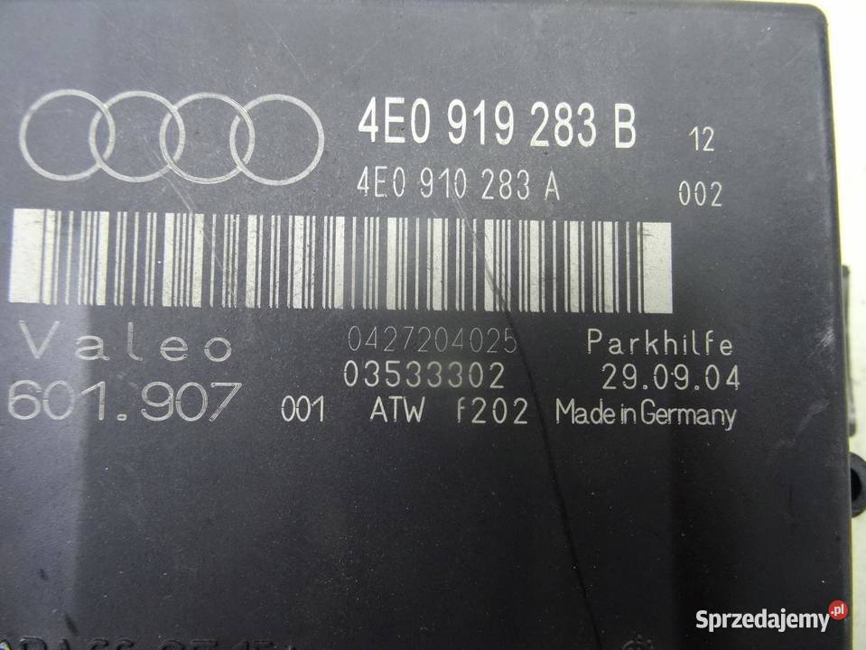 4E0919283B AUDI A8 D3 MODU STEROWNIK PDC Wyposażenie elektryczne wielkopolskie Przemęt sprzedam