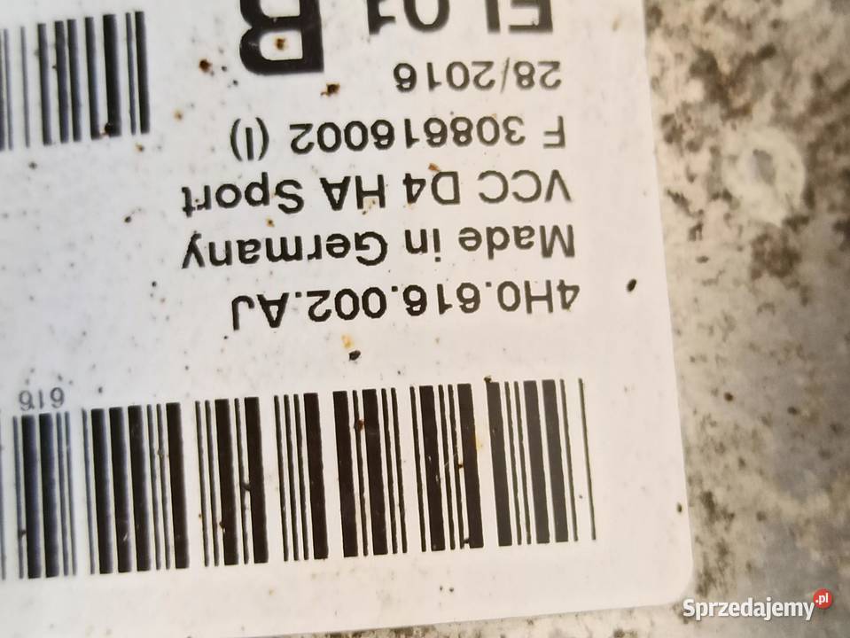AUDI A8 30 TDI AMORTYZATOR TYŁ PRAWY 4H0616002AJ Amortyzatory Amortyzatory dolnośląskie sprzedam