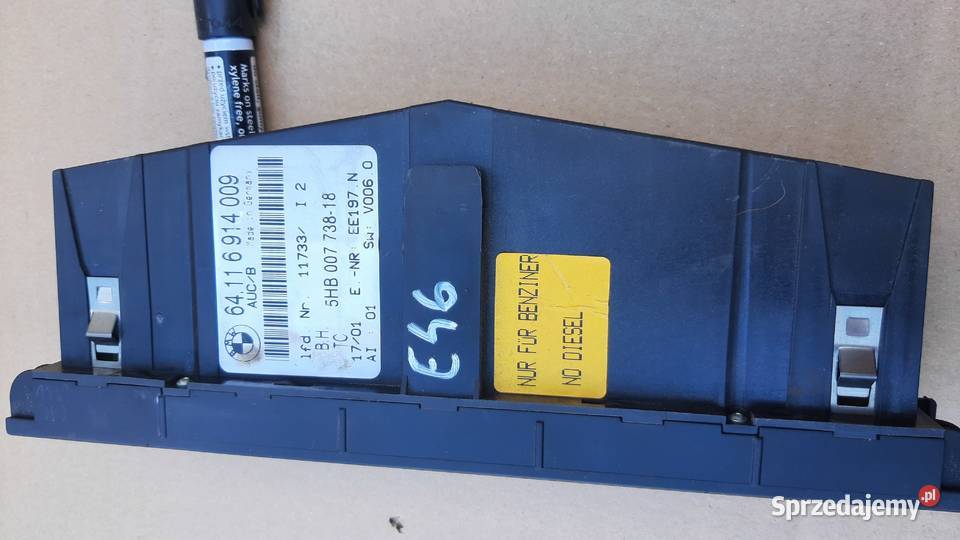 panel sterowania nawiewem bmw e46 64116914009 Panele sterowania, przełączniki Dębno