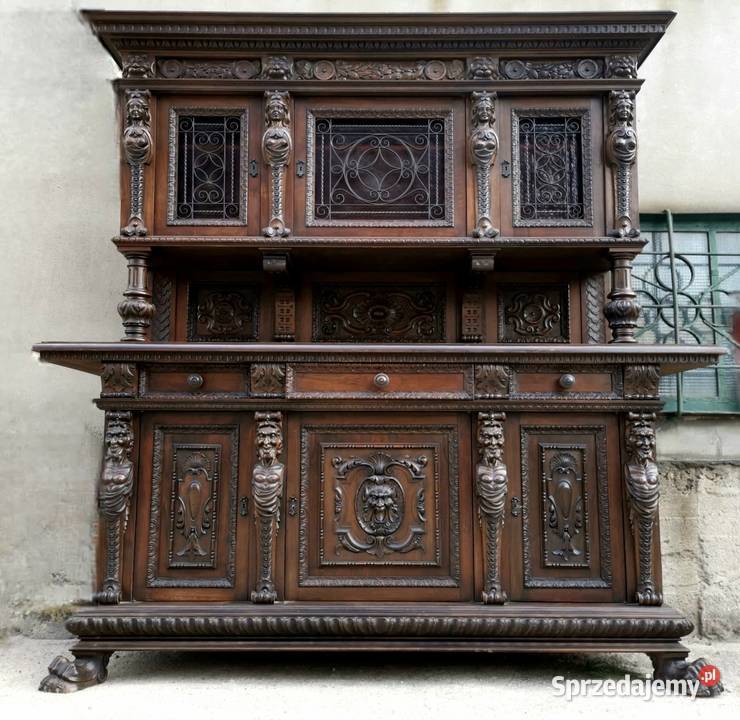 Kunsztowny kredens neorenesans włoski antyk