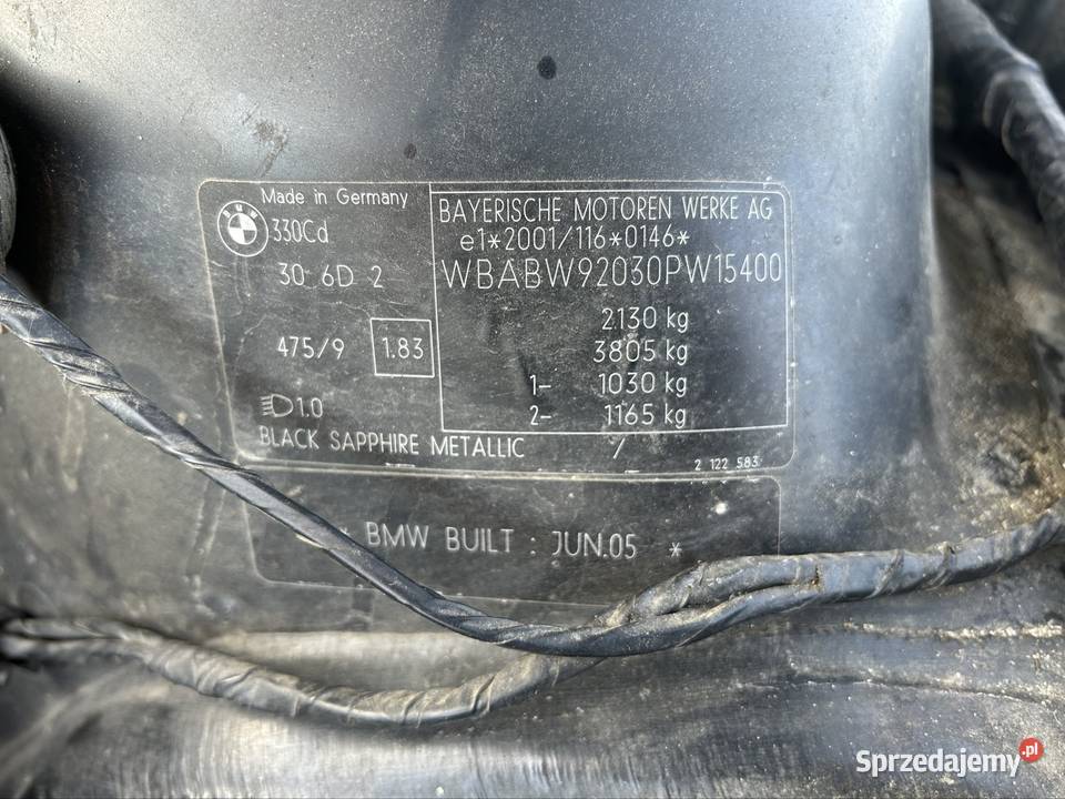 Bmw e46 330cd 204 m57 na części coupe cabrio osobowe Świebodzice