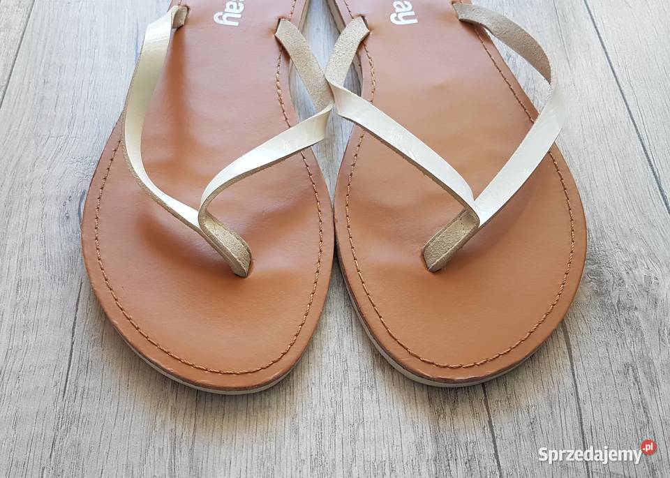 Damskie japonki brązowo biały Sinsay 40 małopolskie Chrzanów