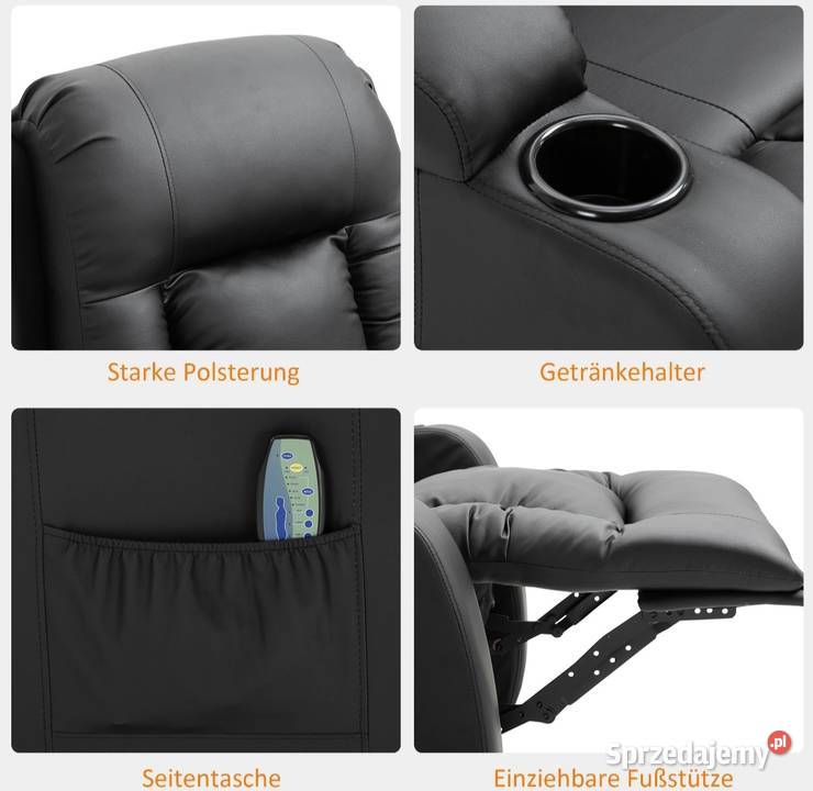 Fotel z masażem z funkcją ogrzewania małopolskie Brzesko