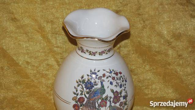 Śliczny wazonik z porcelany pozłacany 24K złotem kujawsko-pomorskie Inowrocław