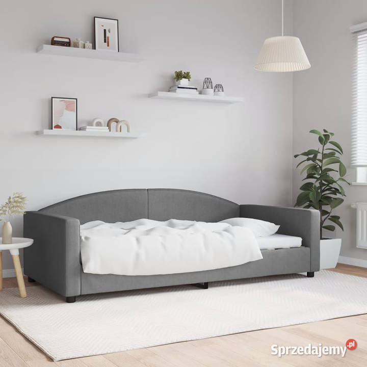 Sofa z funkcją spania ciemnoszara obita tkaniną 110cm mazowieckie