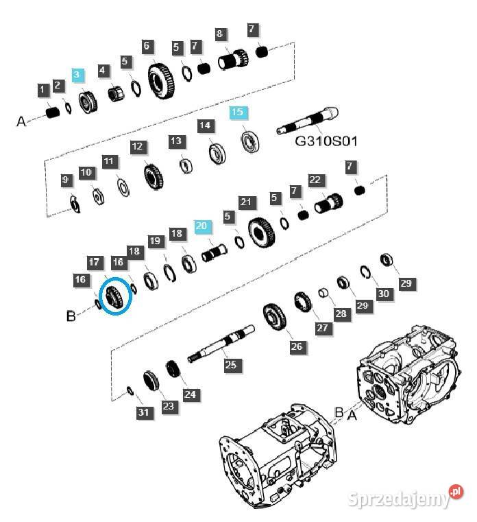Zębatka napędu 4WD TRG288 LS Tractor 40010132 Skrzynia biegów Tajęcina
