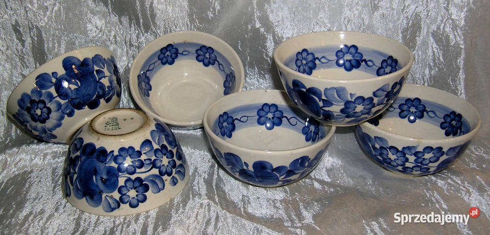 miseczki fajansowe vintage Włocławek 6 D Porcelana i szkło Porcelana i szkło dolnośląskie Bartków