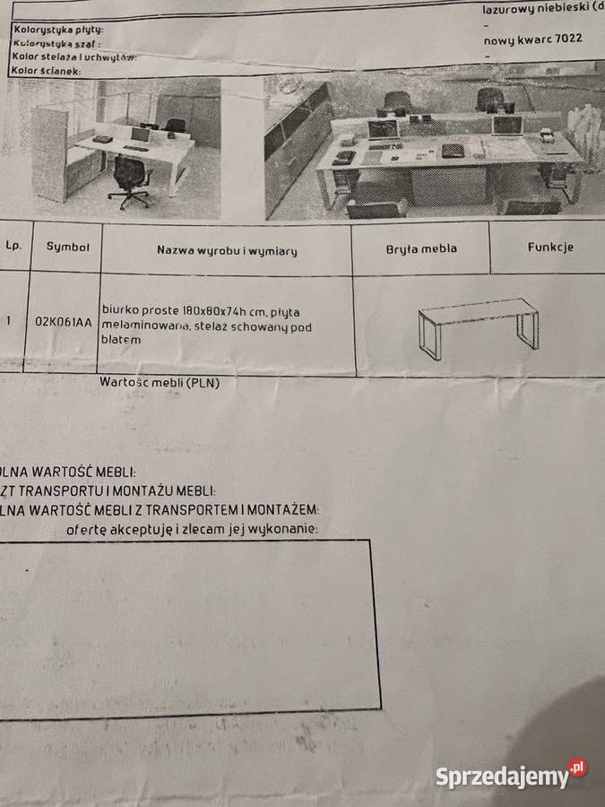 Biurko Balma dwa stanowiska pracy Meble Biedrusko