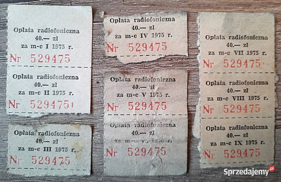 Opłaty radiofoniczne z lat 69 75 PRL Ostrów Wielkopolski