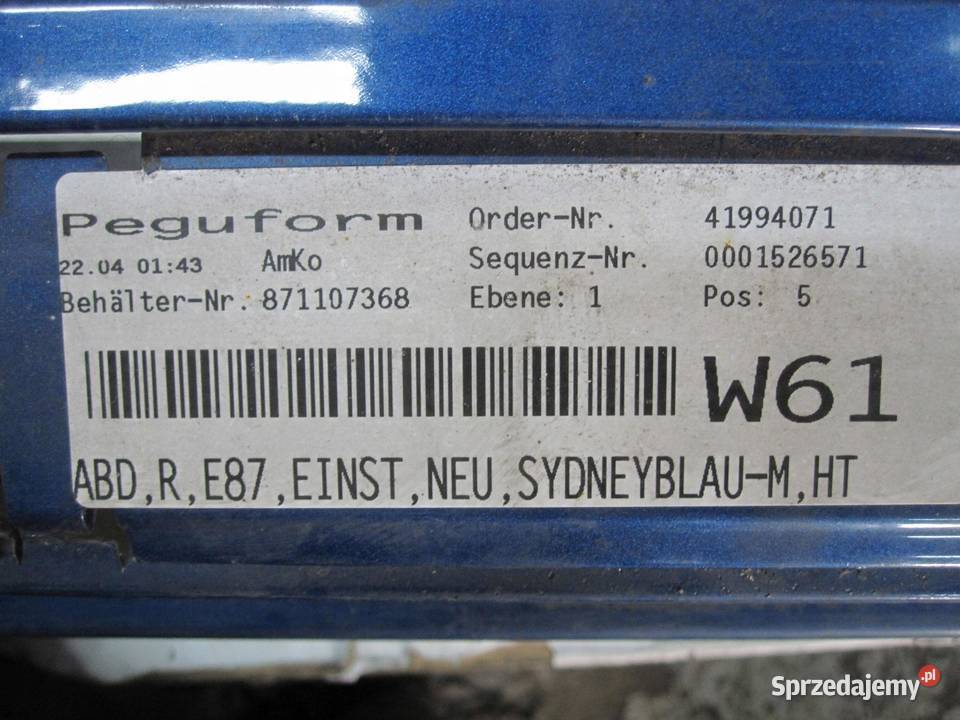 BMW E81 E87 06r listwa progowa prawa 871107368