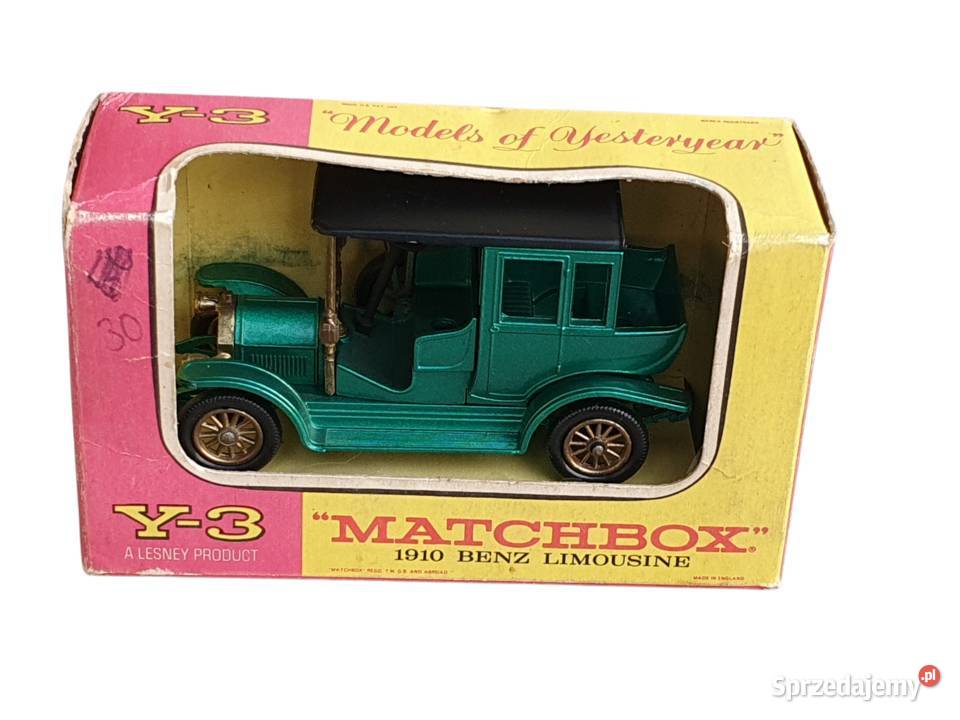 Stary kolekcjonerski model Matchbox Y3 1910 Benz
