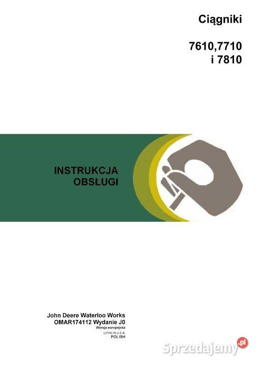 Instrukcja obsługi John Deere 7610 7710 7810 Szamotuły