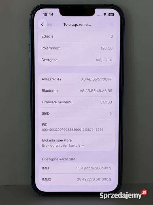 Apple iPhone 13 128GB 100 Kondycja Kalisz sprzedam