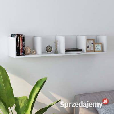 vidaXL Półka ścienna na płyty CD biała 100x18x18 Warszawa sprzedam