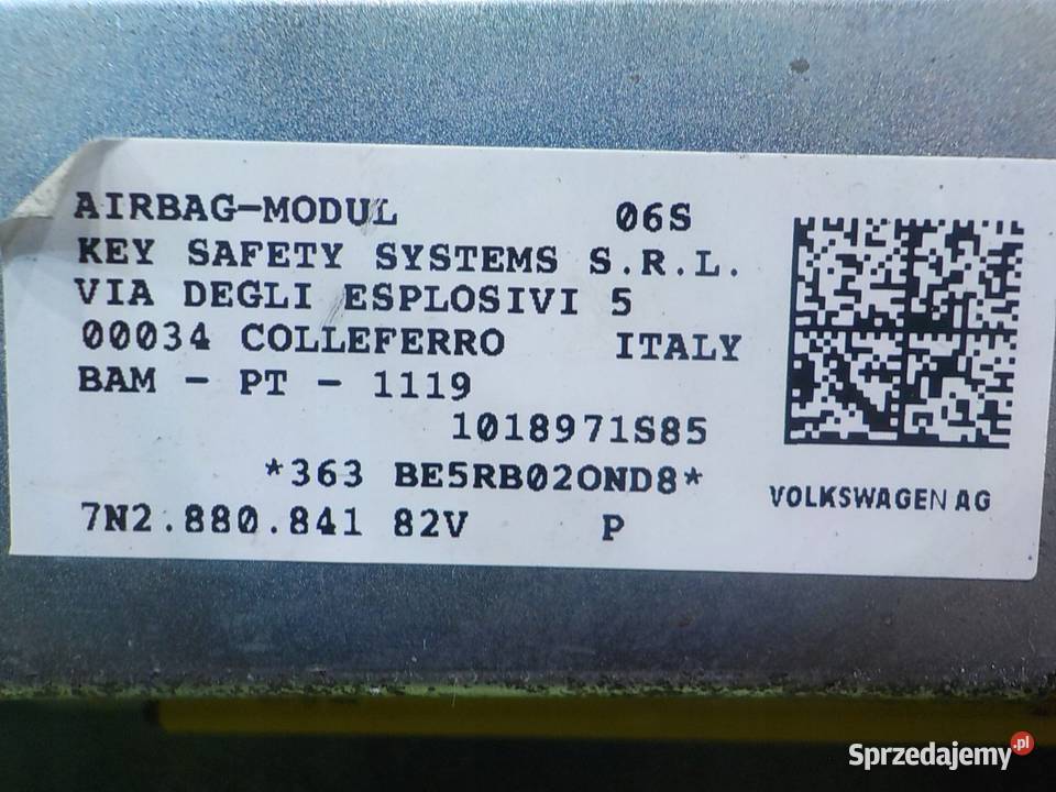 VW SHARAN II 20 TDI 12r 5D AIRBAG poduszka mazowieckie sprzedam