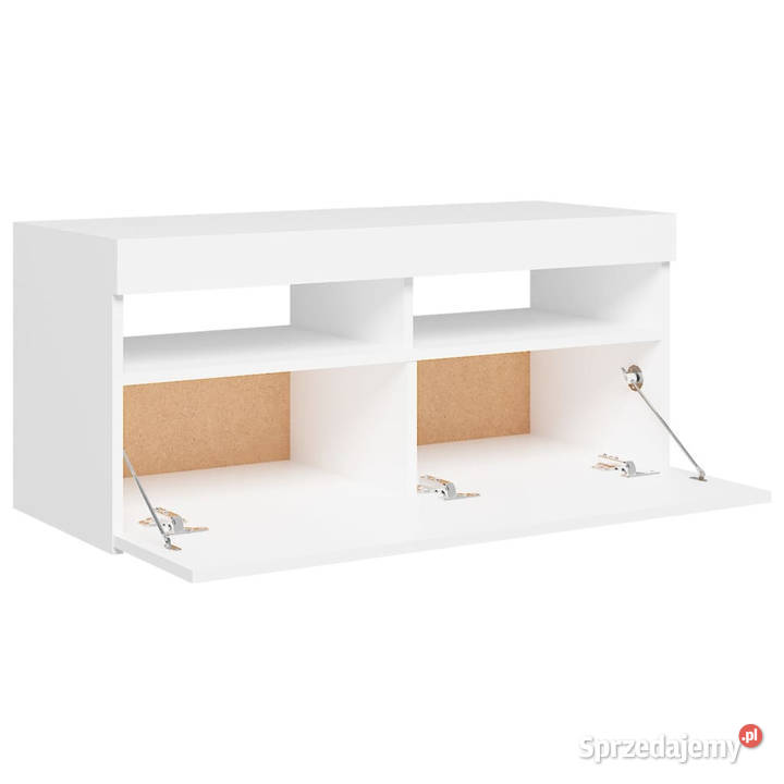 Szafka pod TV z oświetleniem LED biała 90x35x40 mazowieckie Warszawa