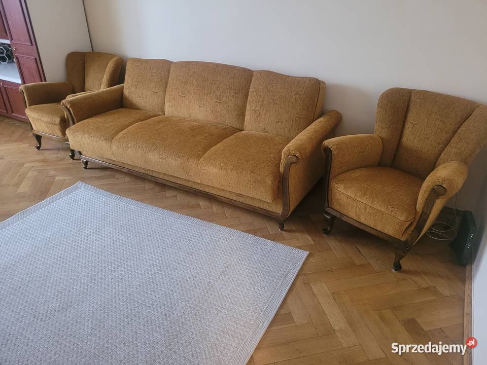 Stylowa kanapa z dwoma fotelami Warszawa