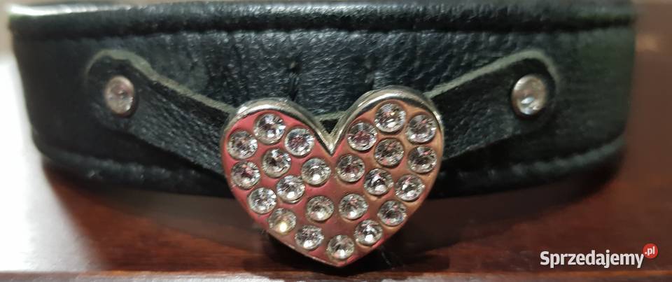 Smycz obroża kryształki skóra czoker rzemyk świętokrzyskie Kielce